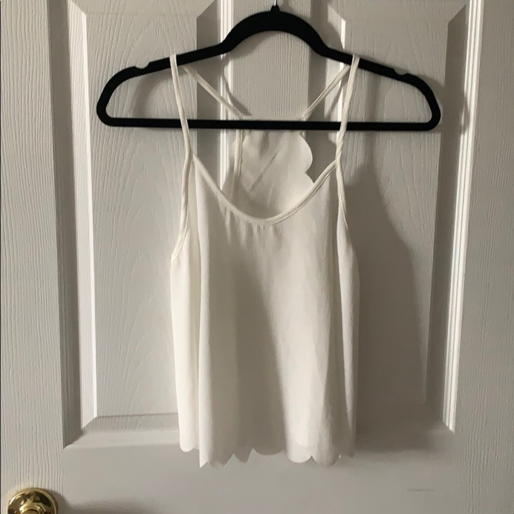 Dainty Hooligan white scalloped crop top